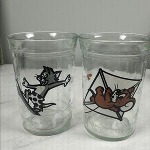 Vintage Welch's Tom and Jerry Jelly Jar Glasses From the 1990s.